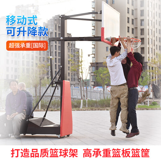 赛博奥移动篮球架成人户外篮球架家用训练比赛标准蓝球架落地式室外成年 移动式加厚版（篮板80*120）