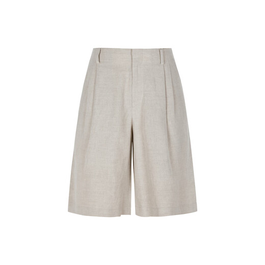 Weniger [Xun -Serie] Frühlings- und Sommer lässig einfache gerade Shorts Leinen Seiden mittelhose Frauen 2o4e14110 125 Originalfarbe s