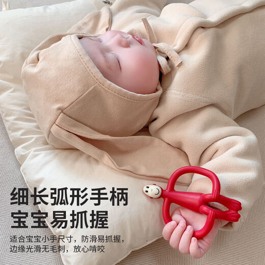 MATCHSTICK MONKEY Teether, no tail, portable model, baby teether, chewing gum, no tail, antibacterial model, professional antibacterial teether, no tail, green