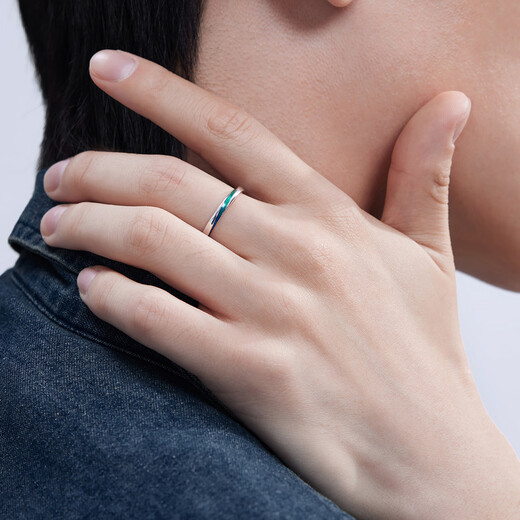 Lukfook Jewelry Platinum 950 Infinite Love Platinum Ring Simple Couple Wedding Pair Ring Single Price GJPTBR0009 No. 11-3.05g (including labor cost 560 yuan) Women's model