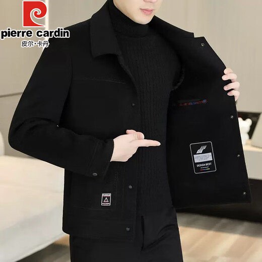皮尔卡丹（pierre cardin）含羊毛呢外套男士短款双面尼大衣2025春秋新款男装呢子夹克 2308灰色 3XL