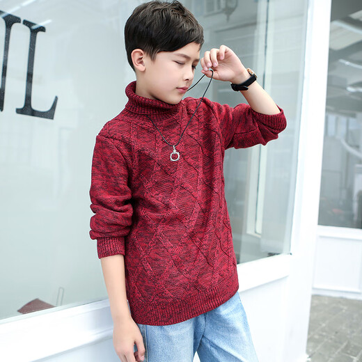 Disney handsome sweater for winter boys turtleneck thickened sweater for medium and large children plus velvet/baby warm coat 9195 shallow lotus root powder without velvet 120 Recommended 35-44 Jin [Jin equals 0.5 kg]