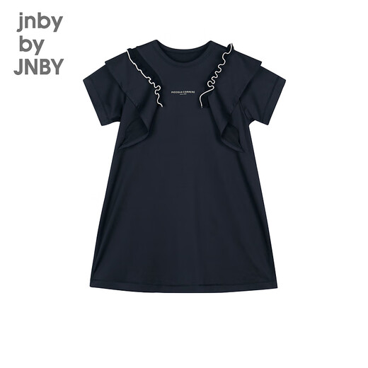 jnby by JNBY【运动系列】江南布衣童装防晒短袖连衣裙夏女童儿童1O4G12590 001/本黑 110 cm