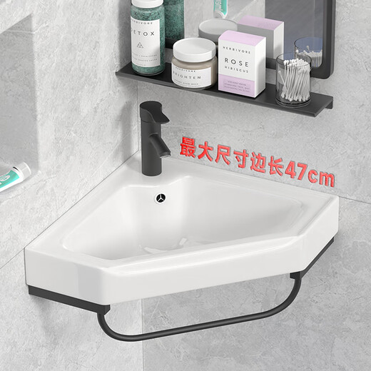 Triangular washbasin corner washbasin washbasin triangular basin washbasin small all-in-one bathroom mini 32 triangle bracket basin with faucet mirror