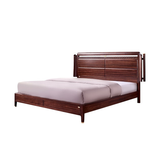 Nanyang Hu Familie Nanyang Hu Familie Hongyun Serie HE9930 Volles Massivholz Großes Bett Aili Antik