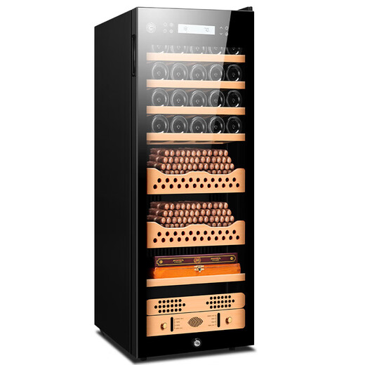 CIGARLOONG CIGARLOONG Cigar Cabinet Smart WIFI Home Constant Temperature and Humidity Cedar Wood Shelf Naked Cooling Cedar Wood Naked Cultivation 2+1+4 Red Wine