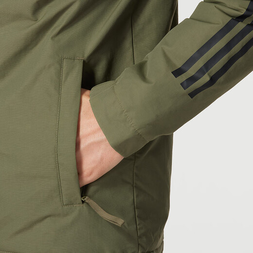 阿迪达斯 （adidas）外套男女棉服2024冬季新款户外防寒服宽松防风保暖连帽棉衣运动服 IV9230/岩层橄榄绿 M