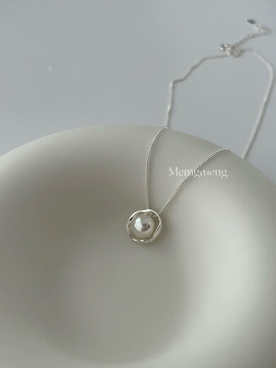 Taste the Korean version of the very present pearl necklace 925 silver natural freshwater pearl large size necklace