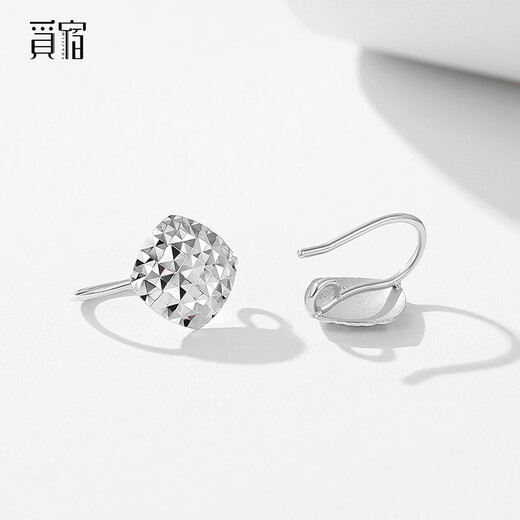 Misu Platinum Earrings for Women PT950 Platinum Shiny Laser Car Flower Ear Hooks Fashion Versatile Diamond Earrings Birthday Small Edition Pair 1.7-1.9 Grams