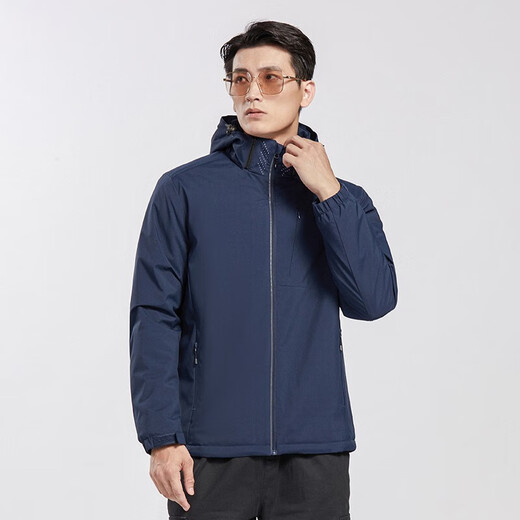 BRELRMON velvet coat windbreaker for men and women single-layer autumn and winter windproof warm soft shell workwear Korean outdoor jacket 9930A Dark Blue-Men Solid Color L