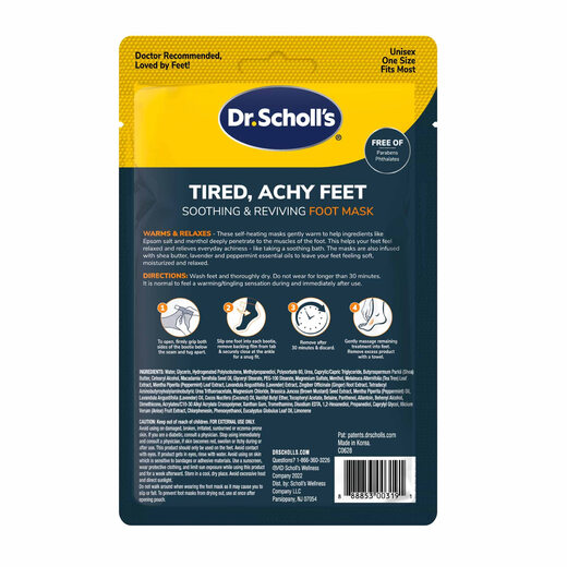 Dr. Scholl's Foot Mask Unisex Revitalizing Disposable 3 Pack