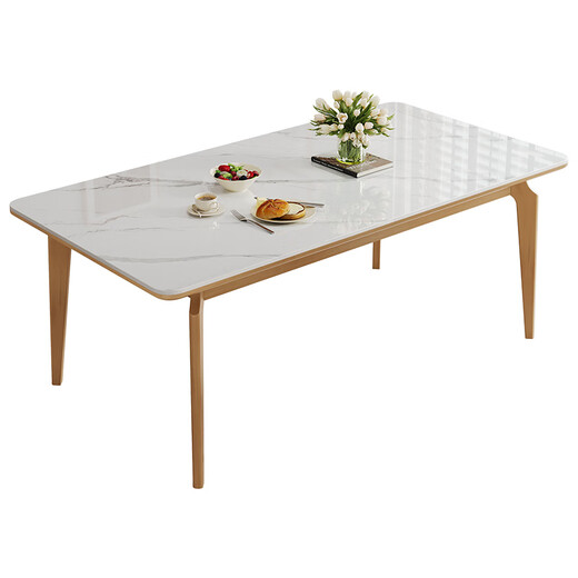 
Pashaman full-screwed rock-slab dining table and chair combination small apartment household log style ash rectangular dining table 6214Y popular dining chair * 4 pieces (6215Y)