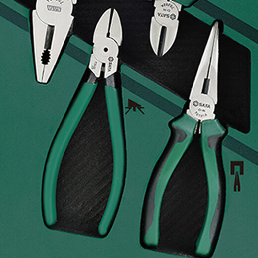 SATA wire cutters, diagonal pliers, needle nose pliers, water nose pliers, 4-piece pliers set 09912A (replacement for 09912)