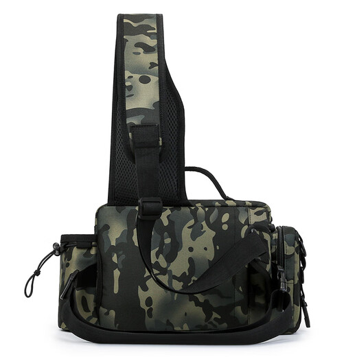 He Jian Gong Luya bag multifunctional waist bag shoulder bag crossbody bag fishing rod bag bait box fishing gear bag new black CP color (new luxury version)
