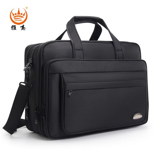 Yajie Business Briefcase Men's Canvas Laptop Bag Large Capacity Oxford Document Business Office Work Crossbody Travel Black Extra Large 19 Inch Length 49* Height 36* Thickness 20cm