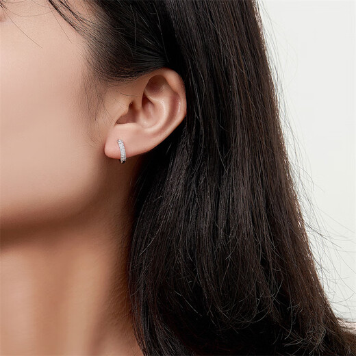 Diamond platinum diamond earrings for women, baguette diamond earrings for girlfriend to propose, wedding, jewelry, accessories, New Year’s gift, platinum total 25 points/pair