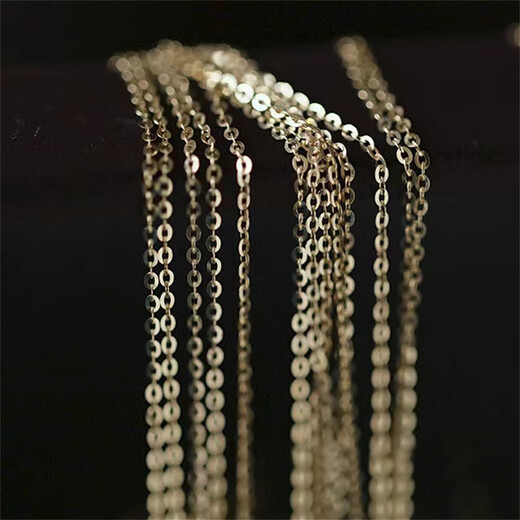 Yage 14K gold classic bi-in super flash clavicle chain K gold necklace extremely fine adjustable simple classic plain gold o chain sterling silver gold o chain
