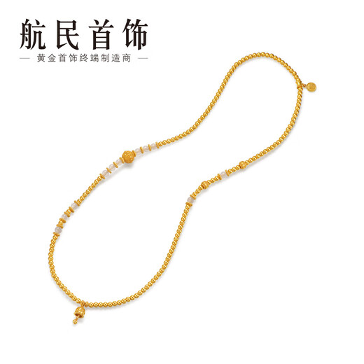 航民首饰 福铃晶韵 黄金项链足金好运毛衣链女XYB0667工费1200元/件 33.28g