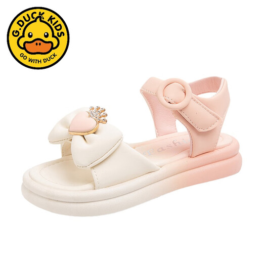 G.duck Children's Sandals Women's Summer Princess Shoes Bow 2024 Summer 7-12 Years Old Girls Little Girls Fashion Princess Sandals Purple 31 Inner Length 19.9cm