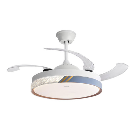 
Opp LED fan light ceiling fan light bedroom light frequency conversion living room fan light invisible silent restaurant chandelier 42 inch 6623 voice control + remote control three colors