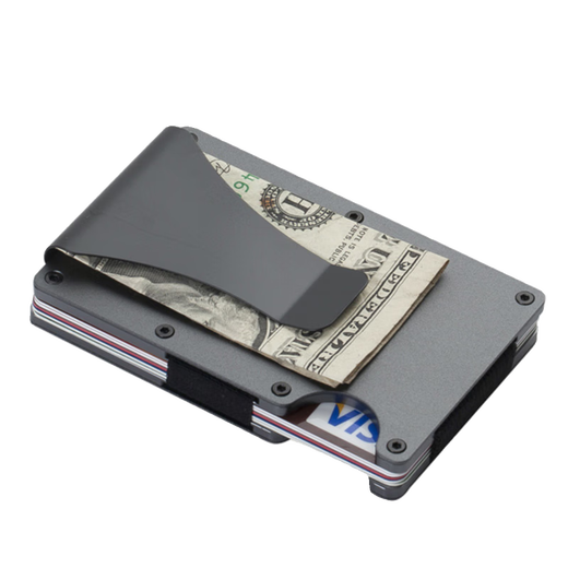 Parsondi Light Luxury Brand Anti-theft Men's Multi-function Card Clip Anti-magnetic Metal Aluminum Card Box Credit Card Wallet Card Wallet Silver