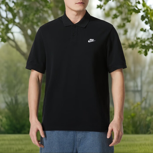 耐克（NIKE）男装运动服套装25夏新款休闲polo衫短袖T恤宽松直筒裤长裤 两件套 FN3895-010+FB7491-010 M【170-175cm/110-120斤】