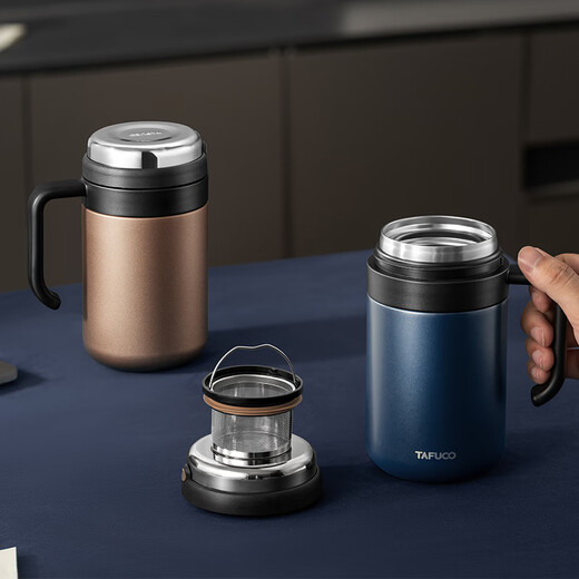 
Taifu high thermos cup 316 stainless steel tea water separation cup business office water cup with lid tea separator filter tea cup mouth cup T6175 walnut brown 650ml