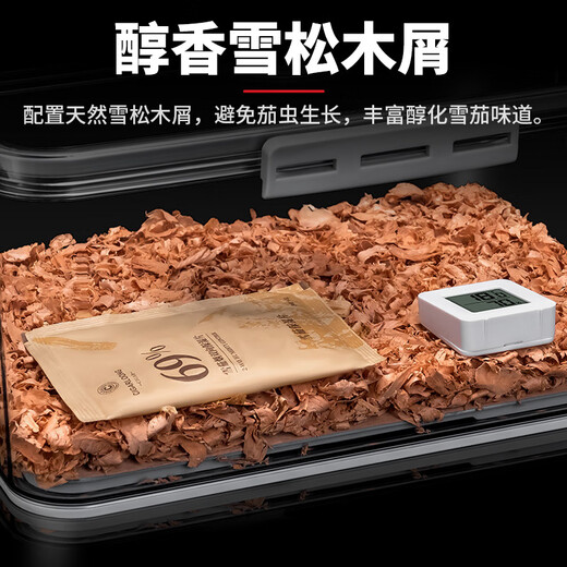 CIGARLOONG LOCK cigar humidor 30-pack PET transparent Cuban cigar box with cedar wood electronic thermometer and hygrometer