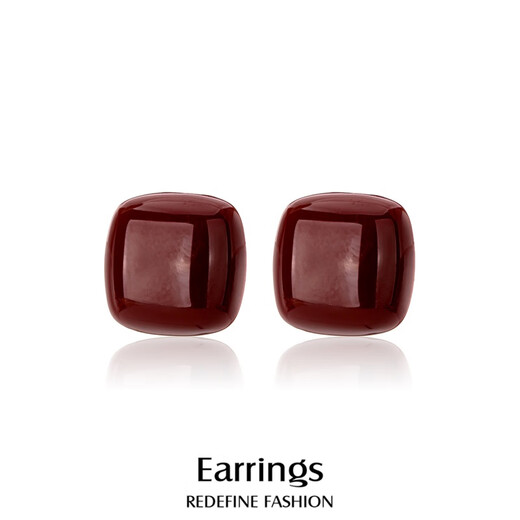 Qlady geometric burgundy earrings for women 2025 new style high-end earrings for women niche light luxury silver needle earrings