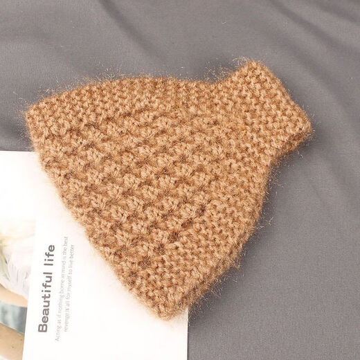 Fog woolen knitted headband hat wide-brimmed headscarf for women, autumn and winter ear protection headband to cover gray hair, warm headband for women, plush style, Khaki A18-303