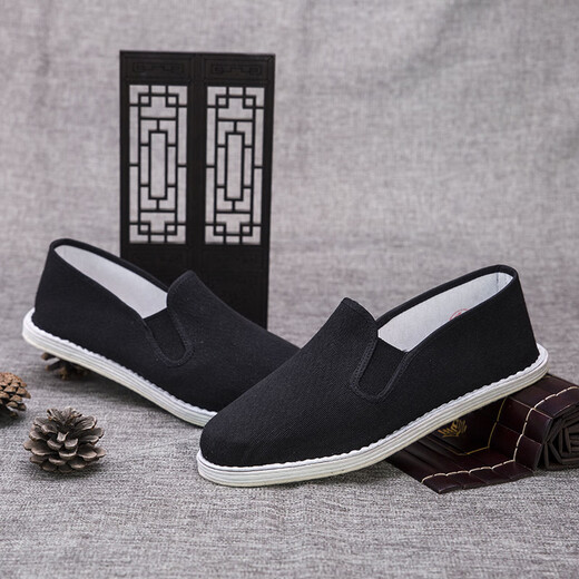 Old Beijing cloth shoes for men in summer, breathable thousand-leaf soles, traditional cloth shoes, soft soles, slip-on shoes for the elderly, lightweight dad shoes, pure cloth thousand-layer soles, breathable and lightweight 43. It is recommended to buy one size up, 9.5% off for 2 pairs