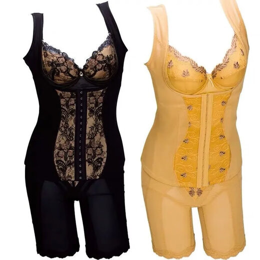 LXML True Beauty Central Mail Laca Body Shaping Lingerie Club Official Gold Black Three-Piece Set Gold Three-Piece Set Size 90