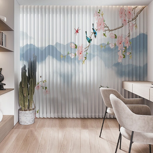 SHIXUAN printed vertical blinds, fragrant, semi-blackout 1 square meter