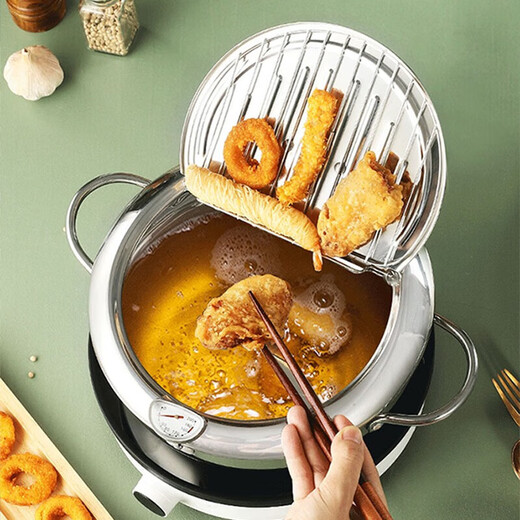 MAXCOOK deep fryer soup pot 20cm 304 stainless steel temperature controlled soup pot pan induction cooker open flame universal MCT6945