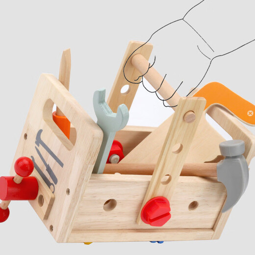 Tatanice Kinderschrauben Spielzeug Holz große Partikel Bausteine ​​Schrauben Reparaturwerkzeugkasten Junge Öffnet Scherze des Schüler Tag