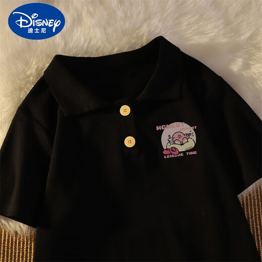 迪士尼（Disney）女童纯棉短袖t恤polo衫印花夏装中大童小女孩打底衫儿童洋气上衣 白色#1105 120 cm适合110-120cm5-6岁