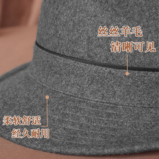 King of Hats, high-end fine wool woolen hat, wool gentleman hat, middle-aged and old hat, British hat, men's dad and grandfather hat, blue and gray plaid, L adjustable (58-59) CM