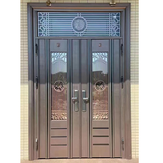 JRB家瑞堡304不锈钢轻奢豪华门韩式入户门通风门中门别墅入户子母门双开门 款式14【每平方】