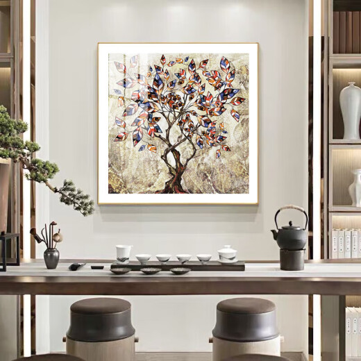 Reputation simple European decorative painting abstract porch hanging painting aisle background wall painting aluminum alloy frame money tree 6060cm