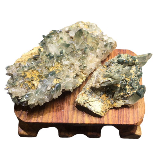 Nanzhi Natural Hima Mini Green Ghost Crystal Cluster Raw Stone Raw Ore Strange Stone Ornament Mineral Crystal Specimen Popular Science 512