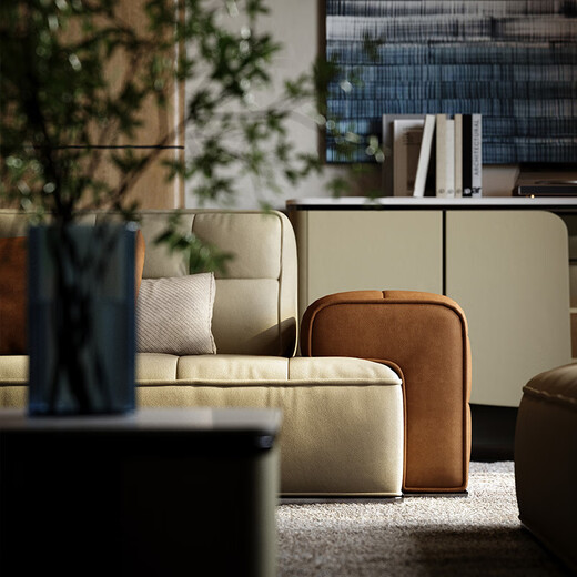 Leichte Luxusleder-Sofa Wohnzimmer 2024 Neues minimalistisch funktionelles Sofa Elektrisches Rückenlehre Luxushaus High-End-Anpassung Ecke 4.39m Modul 1421 S-Level Full Leder funktionales Sofa Titanium Schwarz