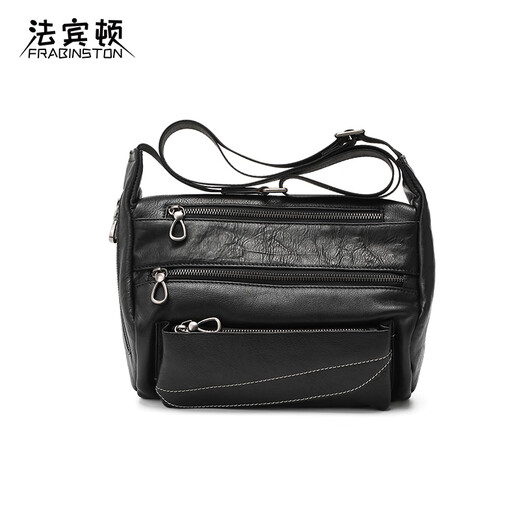 
Fabington FRABINSTON Men's genuine leather shoulder bag Fashion casual versatile crossbody bag Retro multifunctional simple trend Korean mobile phone bag Genuine leather shoulder bag 9738