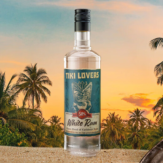 Tiki -Liebhaber [importierte Originalflasche] Karibikstil Rum Fremd Weinbasis Wein Tiki White Rum 700ml