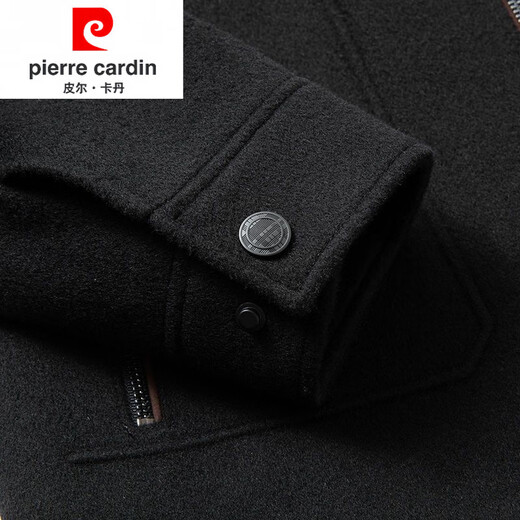 Pierre Cardin 100% pure wool woolen jacket men's double-sided woolen jacket autumn and winter short down liner thickened jacket camel + down liner XL 180 140-155Jin Jin equals 0.5 kg