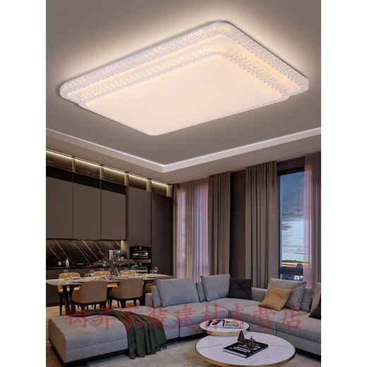 卧室灯2021新款l超大吸顶灯轻奢双层客厅超大圆形房间简约现代灯具 双层直径70cm120瓦三色