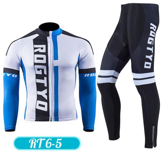 ROGTYO [shipped by SF Express] Cycling Suit Men's Long Sleeve Cycling Suit Men's and Women's Cycling Tops Sportswear Pants Moisture-wicking Quick-drying Tops and Pants Cycling Equipment RT38-5 Cycling Clothes L