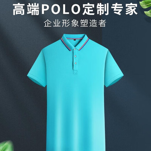 Polo shirt short-sleeved custom printed logo printing company work clothes school uniform tops summer advertising cultural shirt light blue 698 XL <130-145Jin Jin equals 0.5kg>