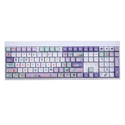 CHERRY Cherry MX2.0S Mechanical Keyboard Animal Party Co-branded Limited Wireless Three-Mode 2.4g Bluetooth Wired Office Typing Game Esports Girls Wireless Three-Mode MX2.0S Midsummer White Dust Blue Axle
