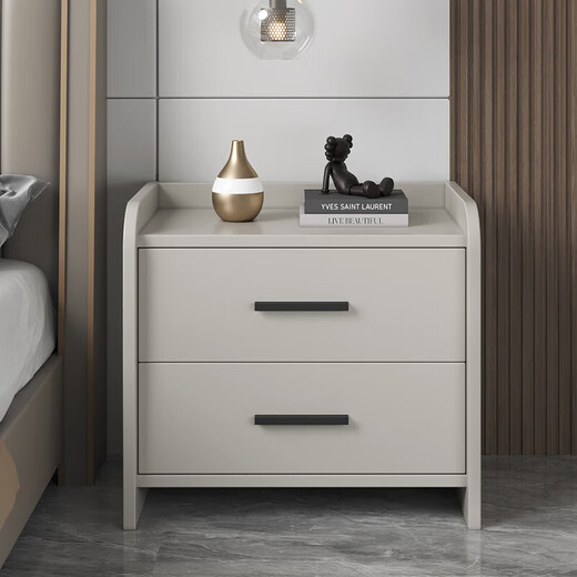 Gupujia solid wood bedside table bedroom small apartment simple modern bedside cabinet small storage cabinet storage locker light gray