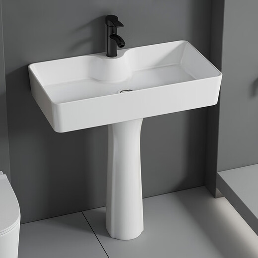 Dafify columna tipo lavavajillas Baño de cerámica Basina de lavado cuadrado Balcón Balcón Balcón de piso Pequeño apartamento de lavado 4837 Cuenca de vegetales más espejo